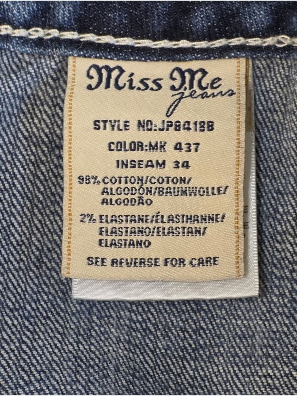 Miss Me Western Glam Bootcut Jeans 30 Y2K Cowgirl Bling Denim - Picture 10 of 11